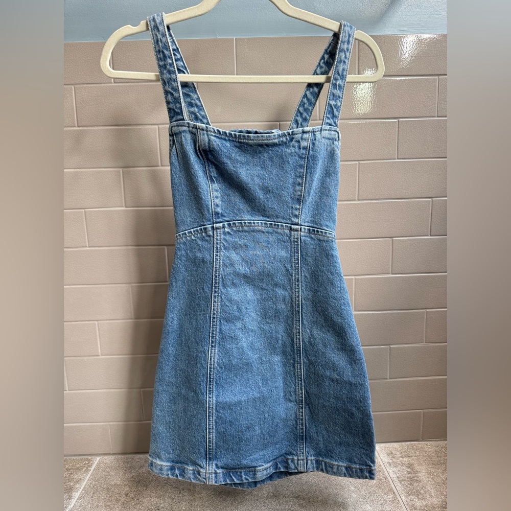 Zara The Strappy Dress Denim XS